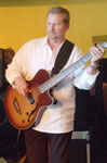 Bass player Dave Quayle with Steamroller at the Bandstand Sessions 2004