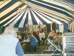 Sound desk with Emily Druce & Steve Jones on stage 2004