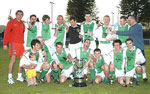 Laxey Football Club celebrate the 