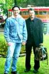 Steve - Steamroller - Turner and John - JR - Robinson outside the Charterhouse International Blues Pavilion just prior to their gig