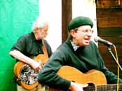 Guy Tortora realxes at the Mines with Pete Woodman on resonator bass on Sunday 2003